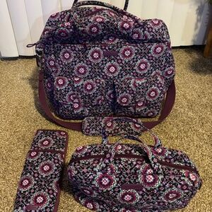 Vera Bradley 3 Piece Weekender Set - Duffle, Cosmetic, Curling Iron Case